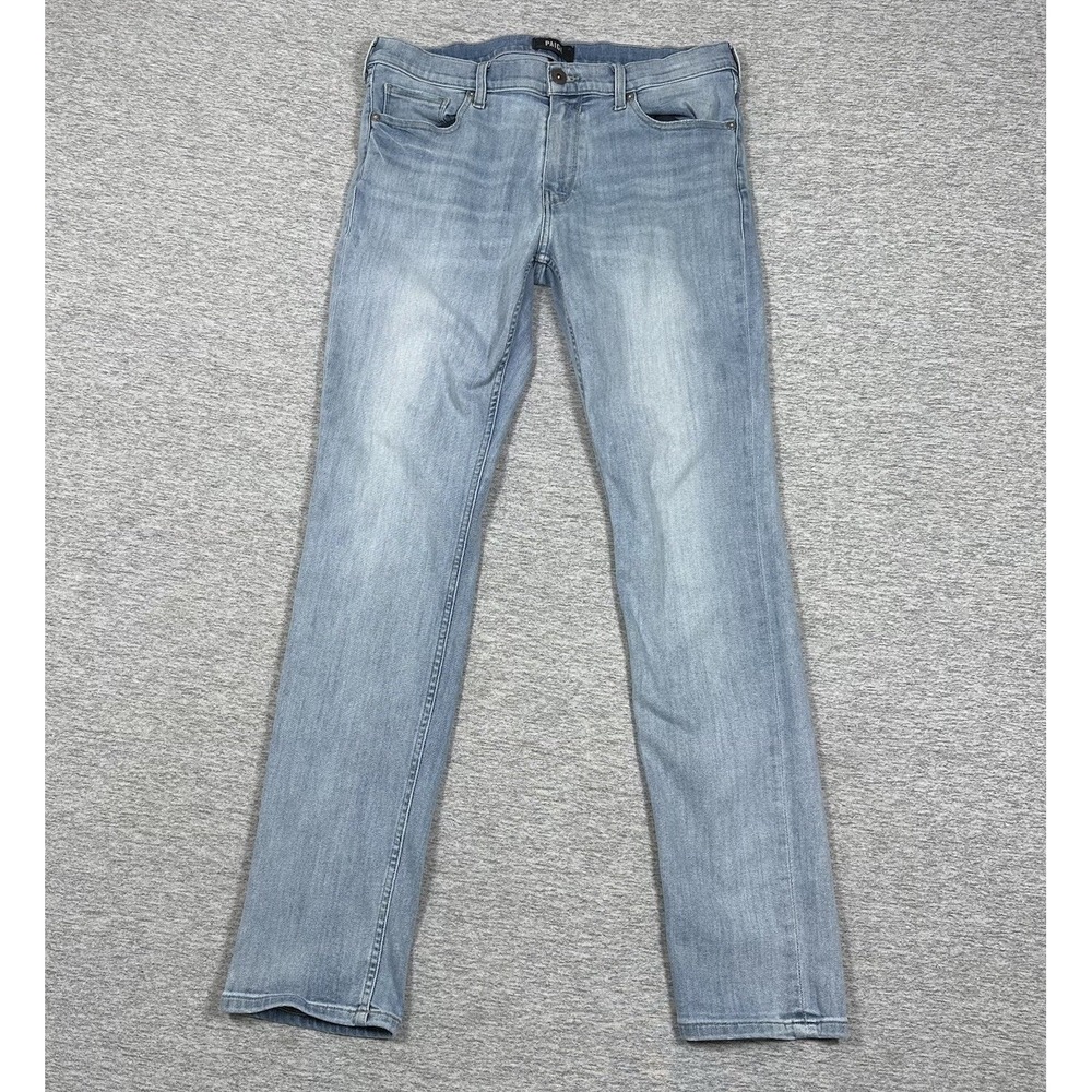 PAIGE Men’s Slim Straight Light Wash Blue Jeans